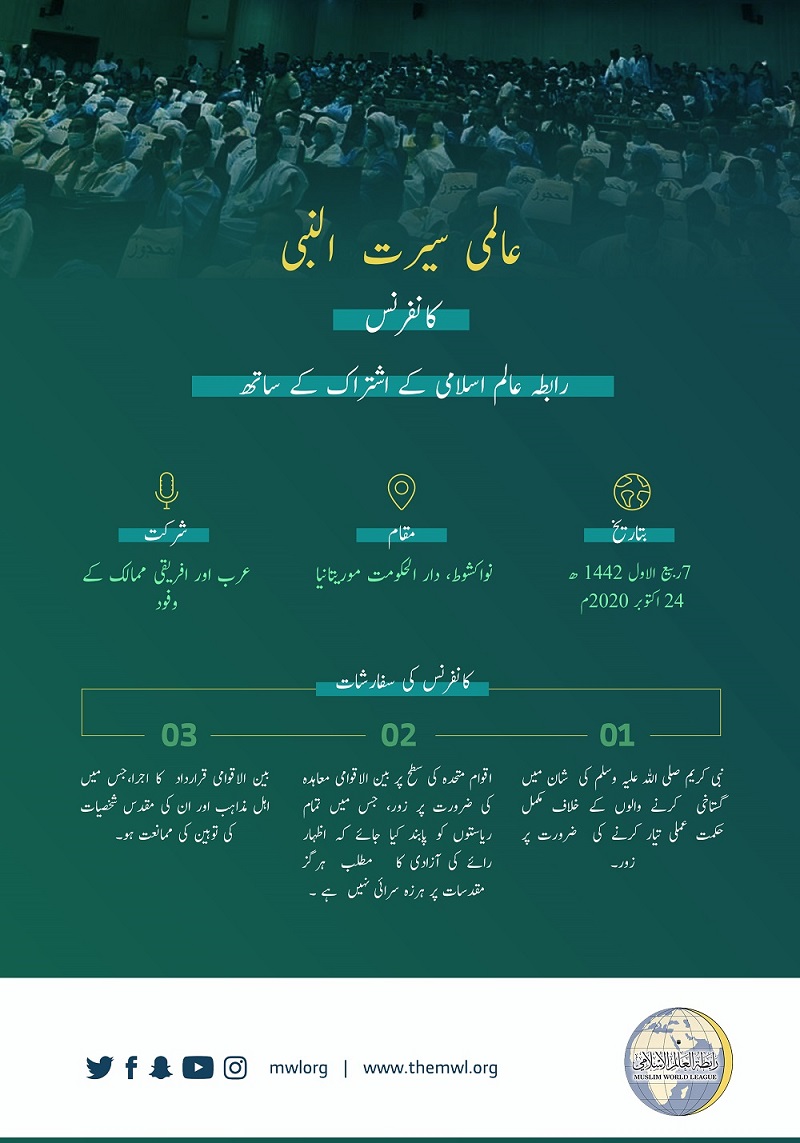 رابطہ عالم اسلامی کے اشتراک کے ساتھ نواکشوط میں عالمی سیرت النبی کانفرنس