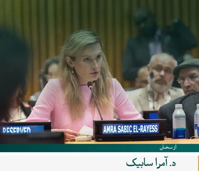 گزیده ای از سخنرانی د. آمرا سابیک، مدیر و پایه گذار آزمایشگاه بین‌المللی تحقیقات ادیان در دانشگاه کلمبیا، در طی مراسم آغازین راه‌اندازی طرح سازمان همبستگی جهان اسلام "برای ایجاد پل‌های تفاهم و صلح میان شرق و غرب" در مقر سازمان ملل متحد در نیویورک :