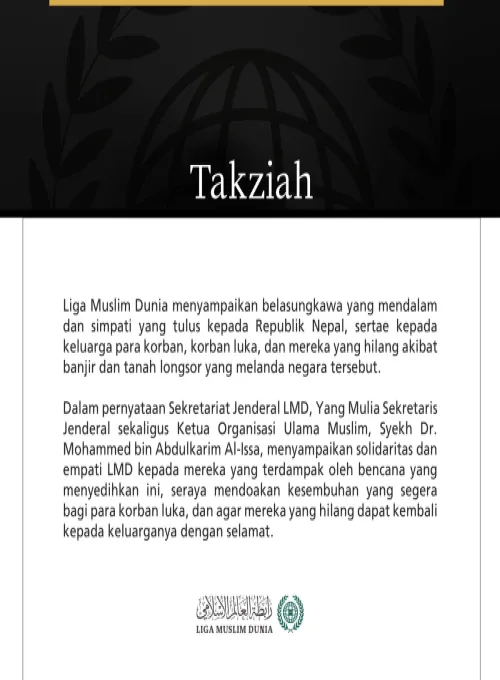 Liga Muslim Dunia Menyampaikan Belasungkawa kepada Nepal atas Korban Banjir dan Tanah Longsor
