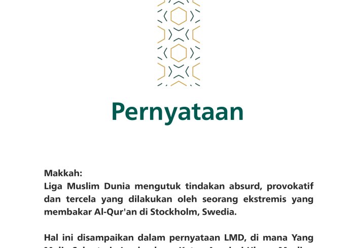 Pernyataan dari Liga Muslim Dunia