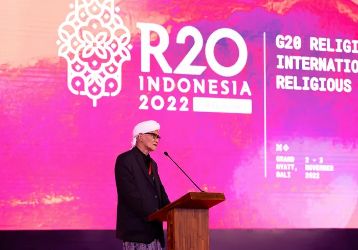 Chair of Nahdlatul Ulama Supreme Council, KH Miftachul Akhyar, Addresses the Opening Session of R20 Summit