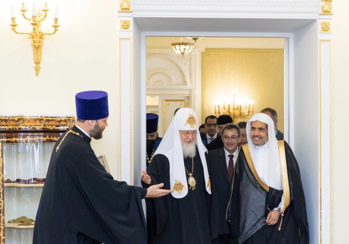 "قمة تاريخية" في مقر الكنيسة الأرثوذكسية بين معالي أمين عام ⁧رابطة العالم الإسلامي⁩ الشيخ د.⁧محمد العيسى⁩ مع بطريرك موسكو وسائر روسيا كيريل الأول