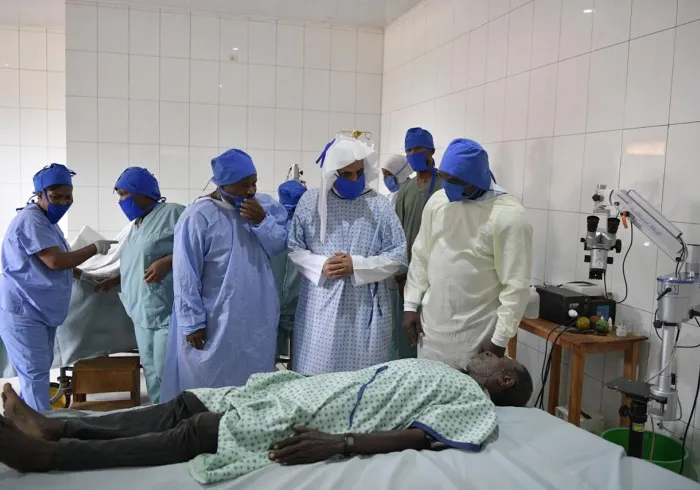 Secretary of the MWL reassures a patient