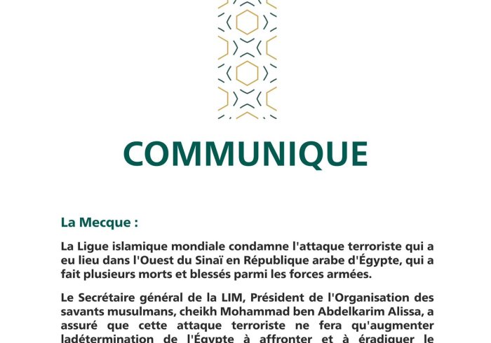 Communique de la Ligue Islamique Mondiale :