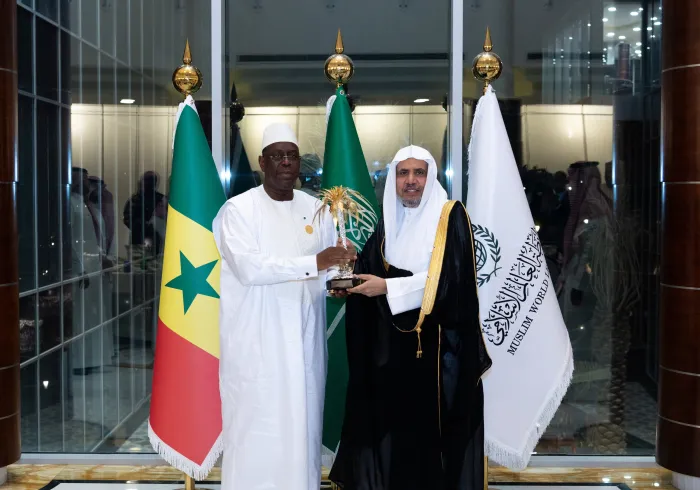 His Excellency Mr. MackySall, the President of the Republic of Senegal, visited the Muslim World League Office in Riyadh. The President and his accompanying delegation were welcomed by His Excellency Sheikh Dr. Mohammed Al-Issa