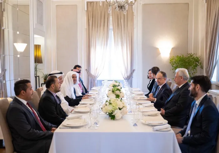 His Excellency, the President of Albania, hosted a luncheon in honor of His Excellency Sheikh Dr. Mohammed Alissa, Secretary-General of the Muslim World League and Chairman of the Organization of Muslim Scholars.