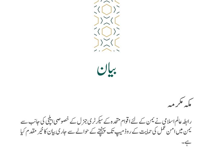 یمن میں امن عمل کی حمایت کے حوالے سے بیان