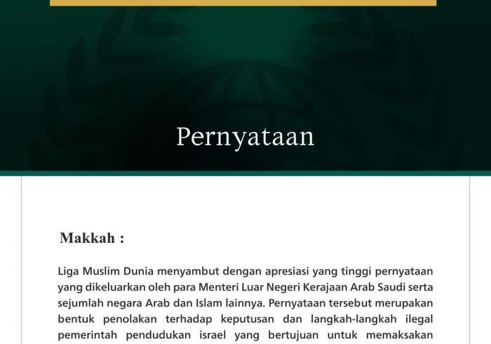 Pernyataan dari Liga Muslim Dunia: