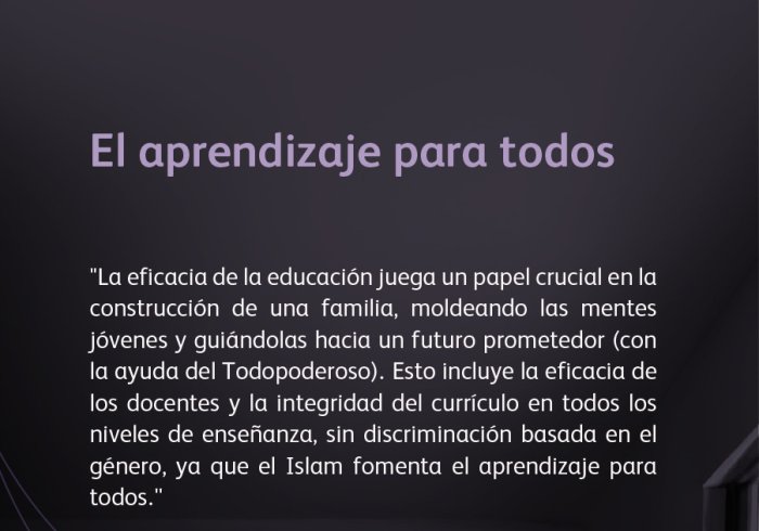 A la luz del Islam, su sabiduría y sus nobles valores: el derecho a la educación para todos, sin discriminación, tal como se afirma en la carta "Construir puentes entre las escuelas islámicas"