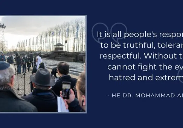 HE Dr. Mohammad Alissa "To fight the evils of hatred and extremism, all individuals have a responsibility to be tolerant & respectful."