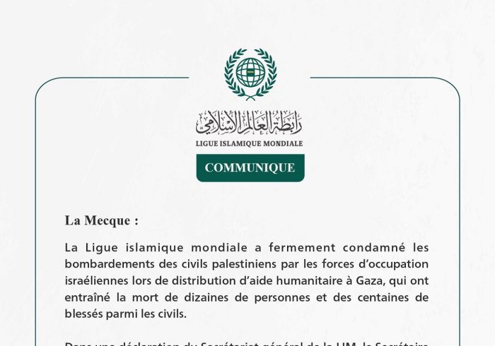 Communiqué de la Ligueislamiquemondiale :