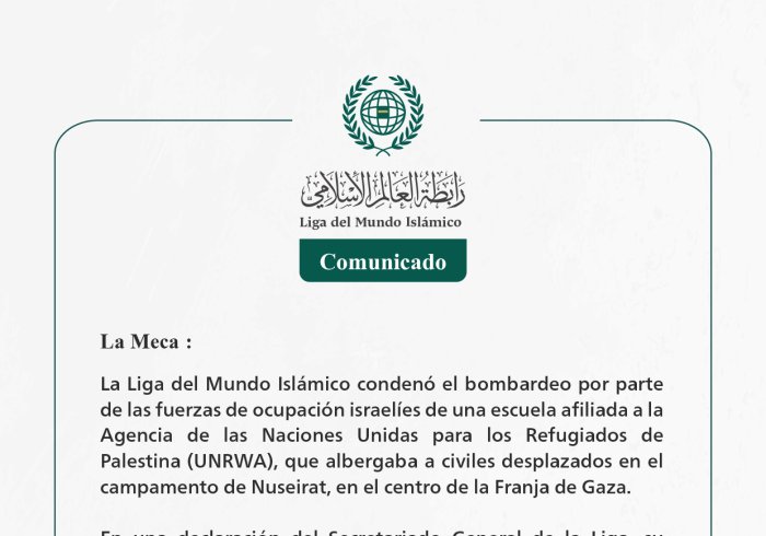 Comunicado de la LigadelMundoIslamico:
