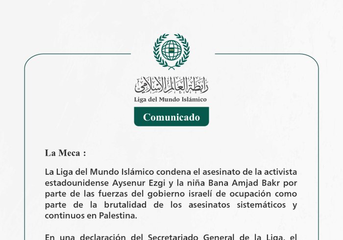Comunicado de la LigadelMundoIslamico: