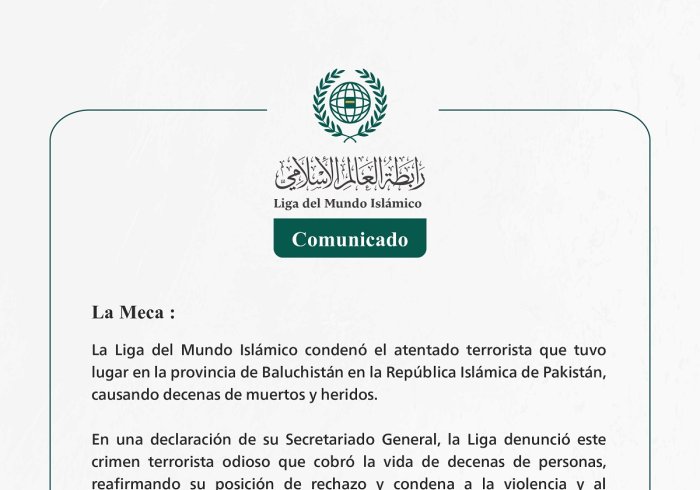 Comunicado de la LigadelMundoIslamico :