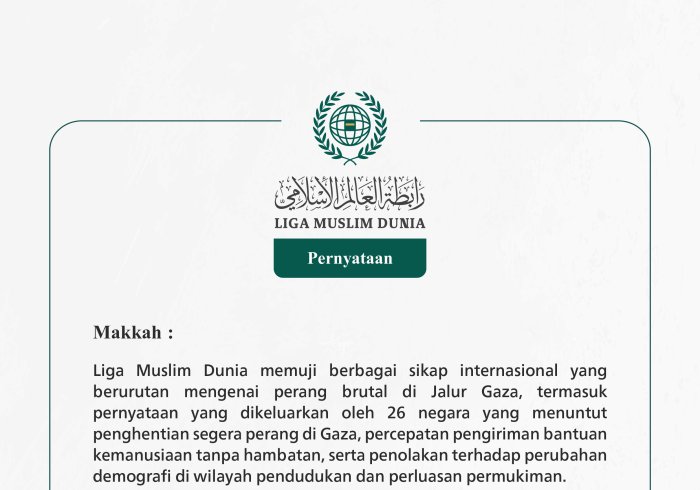 Pernyataan dari Liga Muslim Dunia: