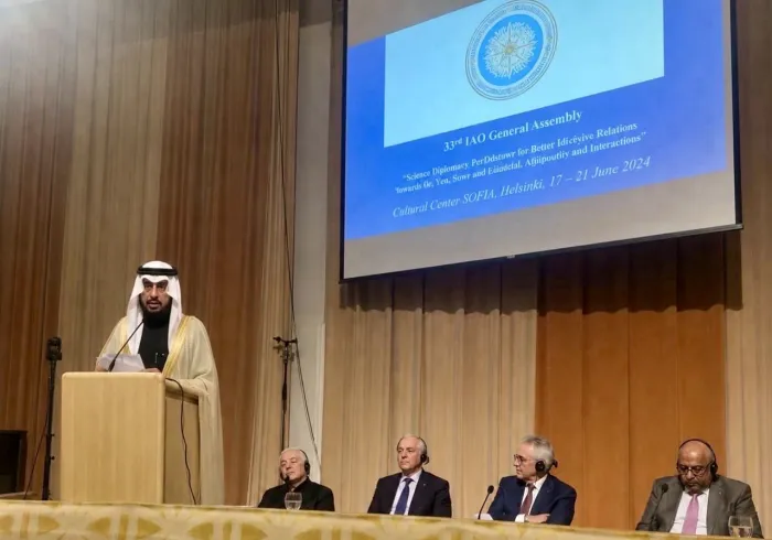 ‏نيابةً عن معالي الأمين العام، رئيس هيئة علماء المسلمين، فضيلة الشيخ د.⁧‫محمد العيسى‬⁩ ‬⁩، ألقى معالي نائب الأمين العام، د. عبدالرحمن الزيد كلمة رابطة العالم الإسلامي في اجتماع الجمعية العامة البرلمانية الدولية المنظم من المجموعة الأرثوذكسية