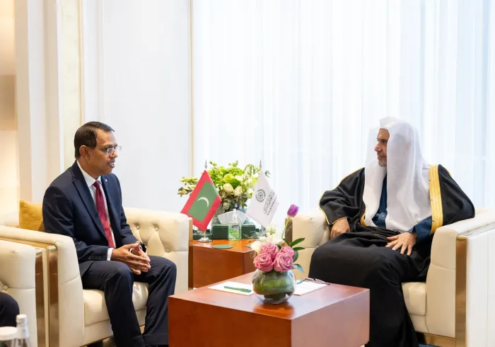 جناب دبیر کل ، و رئیس انجمن علمای مسلمان ، آقای دکتر شیخ محمد العیسی , در دفتر خود در ریاض، میزبان جناب سفیر جمهوری مالدیو در پادشاهی عربستان سعودی