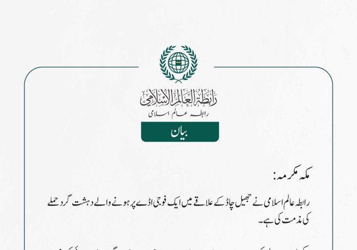 رابطہ عالم اسلامی نے  جھیل چاڈ کے علاقے  میں ایک فوجی اڈے پر ہونے والے دہشت گرد حملے کی مذمت کی ہے۔
