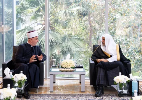 Earlier today, HE Sheikh Dr. Mohammad Alissa, the SG of the MWL, & Chairman of the Organization of Muslim Scholars, met with HE Sheikh Husein Kavazovic, the Grand Mufti of Bosnia & Herzegovina