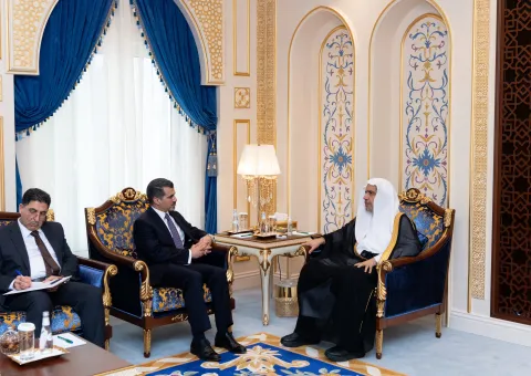 His Excellency Sheikh Dr. Mohammed Al-Issa , Secretary-General of the MWL and Chairman of the Organization of Muslim Scholars, welcomed Muhammad Samir Nakshabndy 