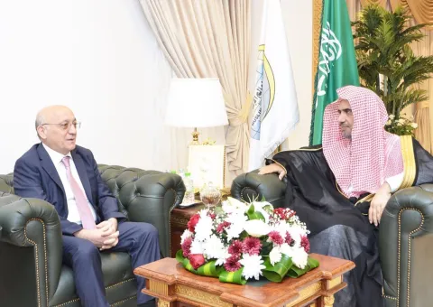 HE the MWL's S.G. received this morning in his Makkah's office, HE Mr. Mubarraz Qurbanly, Azerbaijan's Religious Authority President