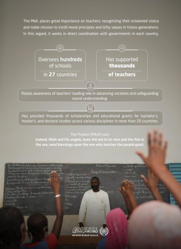 We care for and empower them so they can help build informed generations that advance their communities and, with Allah’s help, shape their future. World Teachers’ Day