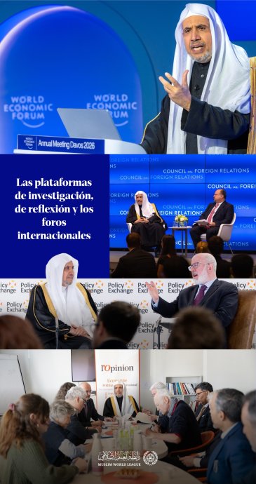 La Liga del Mundo Islamico mantiene su presencia activa en los más importantes centros de investigación y reflexión, así como en los foros internacionales, con un discurso islámico que traduce, por su nivel de competencia y su visión esclarecida