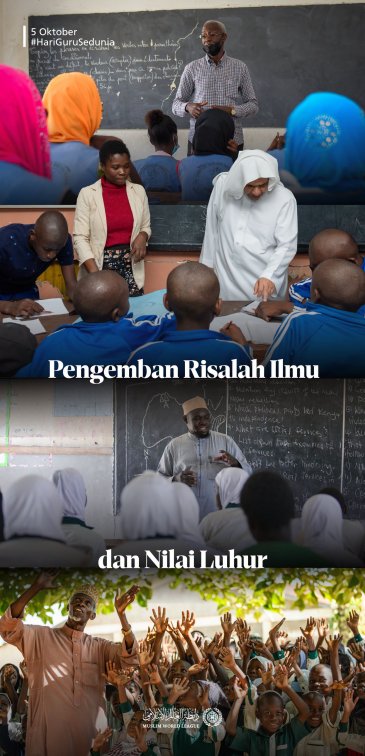 Liga Muslim Dunia mendukung para guru dalam menjalankan misi mereka untuk menanamkan nilai-nilai luhur, menumbuhkan kesadaran, dan menyampaikan ilmu pengetahuan; sebagai wujud keyakinan bahwa pemberdayaan mereka merupakan investasi bagi masa depan generasi mendatang. Hari Guru Sedunia