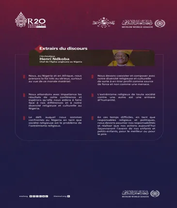 Extraits du discours, de l’Archevêque de l’église anglicane au Nigéria, Henry Ndkoba lors du #SommetR20 à Bali :