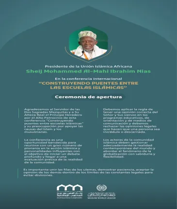 « Un balance preciso de la realidad de la comunidad » Extractos del discurso del presidente de la Unión Islámica Africana, el Sheij Mohammed Al-Mahi Ibrahim Nias