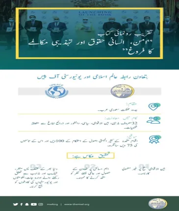  رابطہ_عالم_اسلامی اور اقوام_متحدہ کے ادارے یونیورسٹی آف پیس کے تعاون سے”امن، انسانی حقوق اورتہذیبی مکالمے کے فروغ“ کے لئے کاوشیں