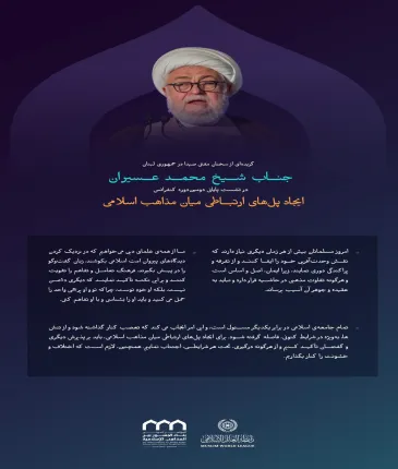 “مسئولیت همبستگی” از مهم‌ترین نکاتی که در سخنان جناب شیخ محمد عسیران، مفتی صیدا در جمهوری لبنان، در نشست پایانی دومین ‌ دوره کنفرانس  ایجاد پل‌های ارتباطی میان مذاهب اسلامی: