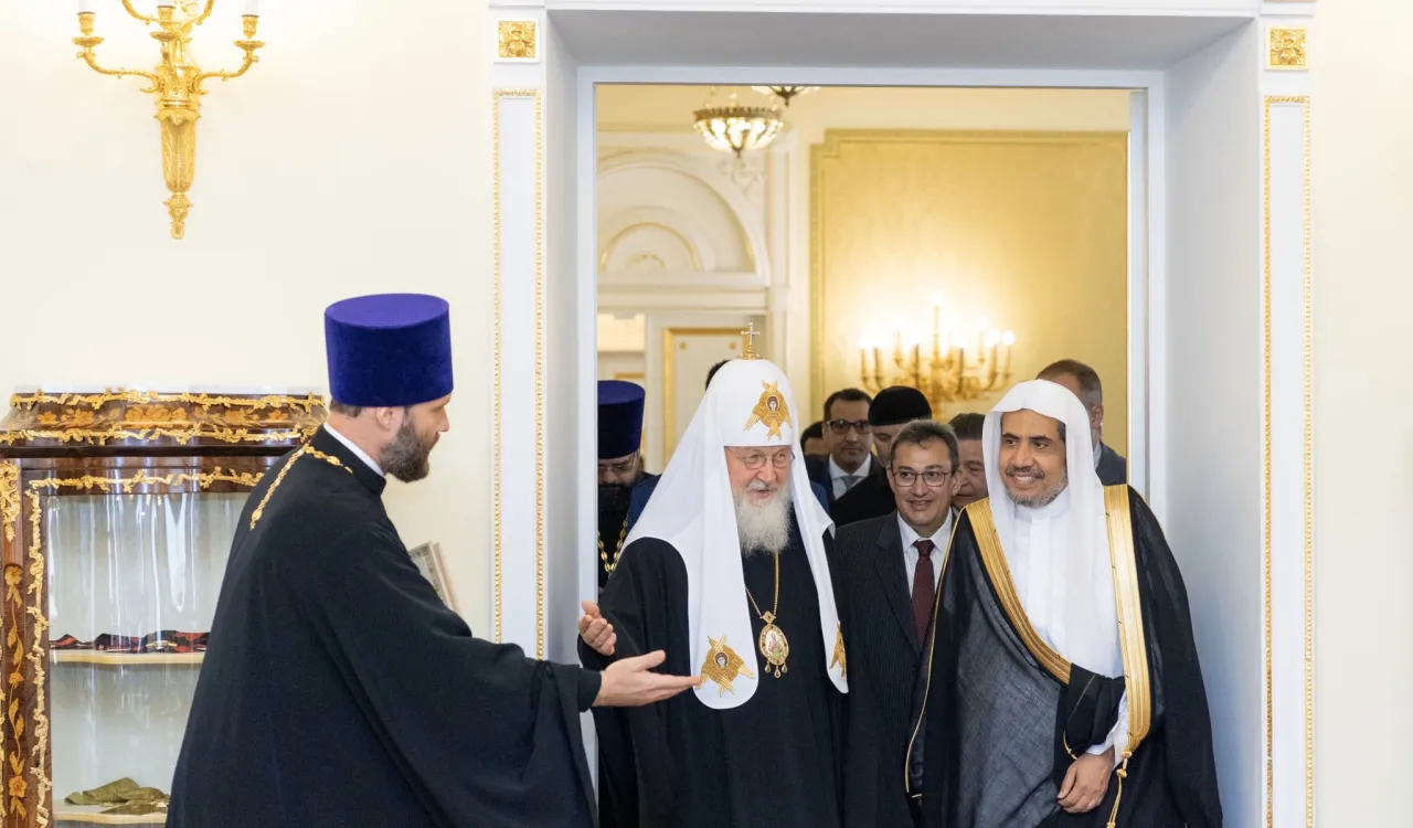 "قمة تاريخية" في مقر الكنيسة الأرثوذكسية بين معالي أمين عام ⁧رابطة العالم الإسلامي⁩ الشيخ د.⁧محمد العيسى⁩ مع بطريرك موسكو وسائر روسيا كيريل الأول