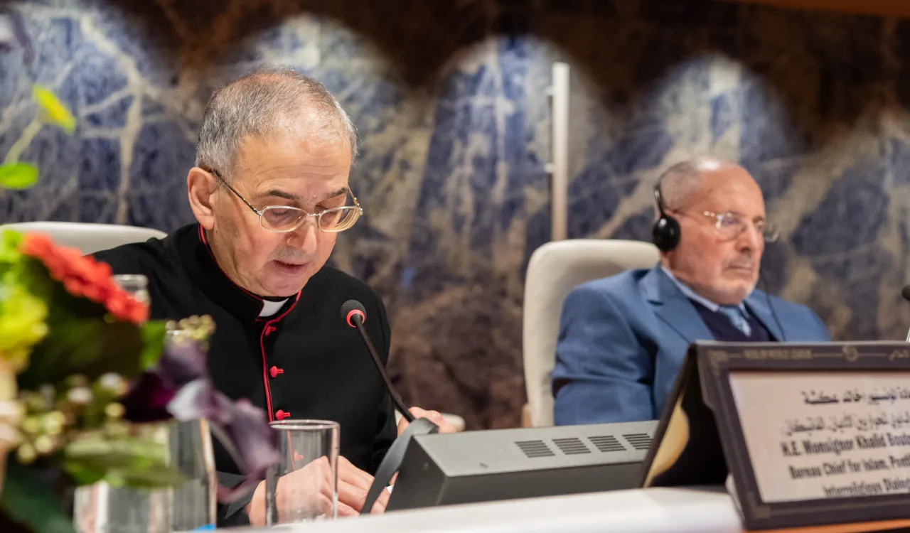 من كلمات نيافة عضو المجلس البابوي للحوار بين الأديان، المونسنيور خالد عكشة في مؤتمر ⁧‫رابطة العالم الإسلامي‬⁩ في ⁧‫الأمم المتحدة‬⁩.