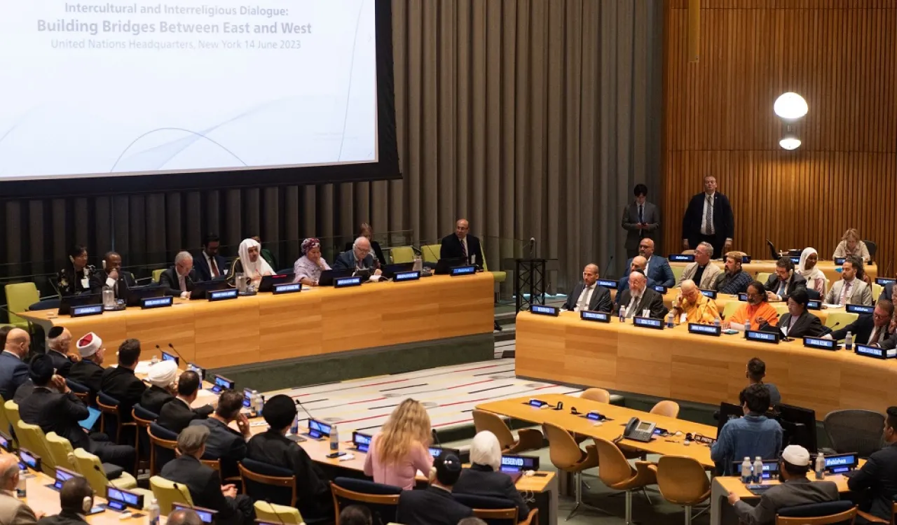 Happening Now, With the leadership of the United Nations: The MWL launches the initiative of "Building Bridges Between East and West