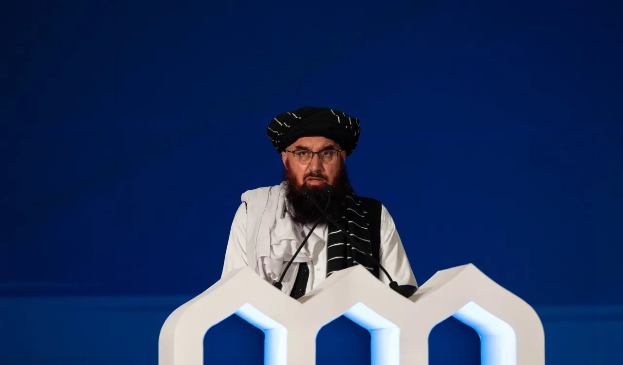 جناب وزیر دادگستری افغانستان، مولوی عبدالحکیم شرعی، در افتتاحیه دومین دوره کنفرانس ⁧‫ایجاد پل های ارتباط یمیان مذاهب‬⁩ اسلامی: